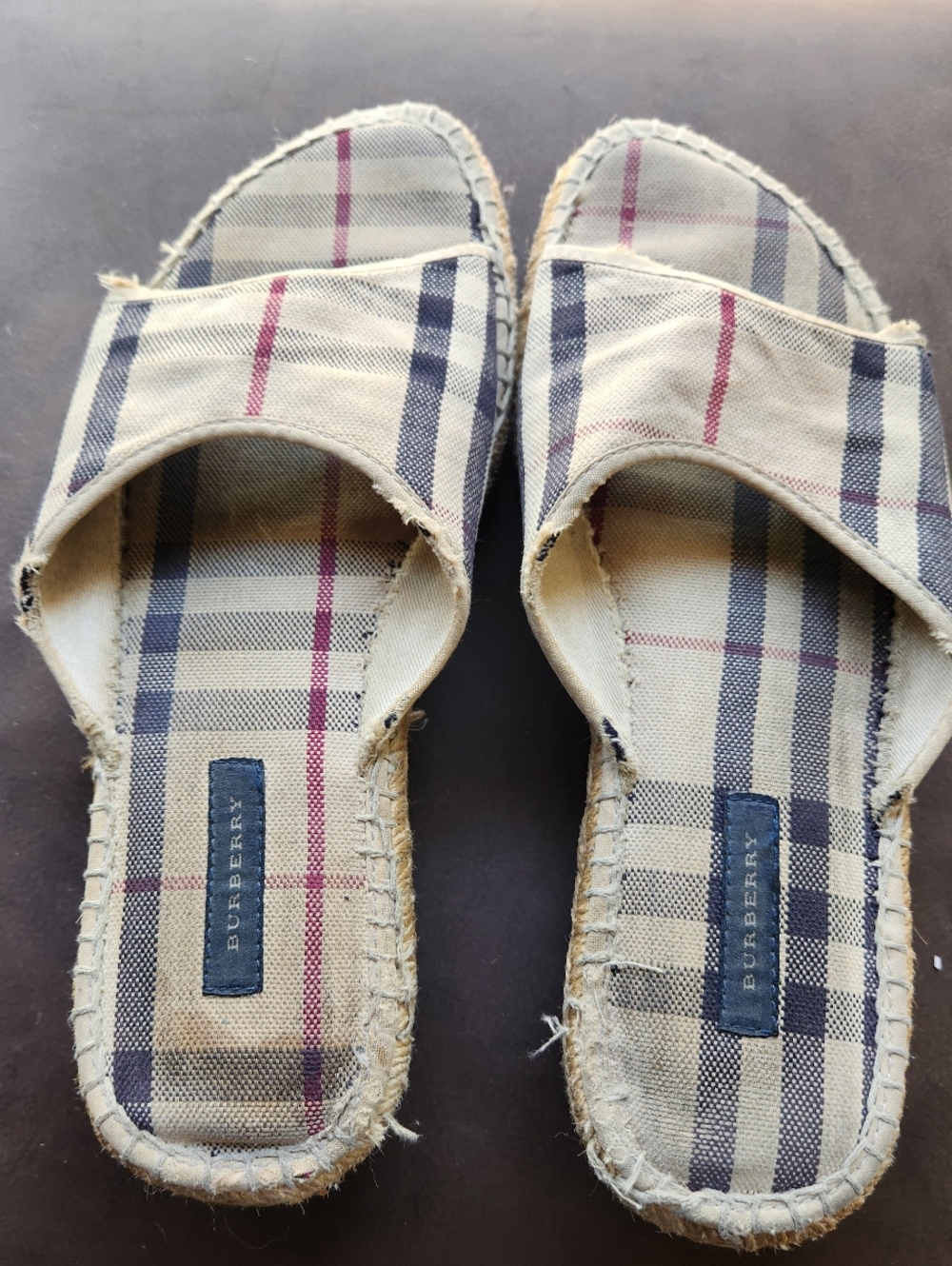 Burberry Espadrille Slide Sandals